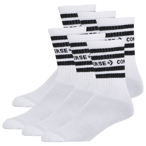 WOMENS - Converse Stripes & Stars CR 6 Pack Socks - White/Black
