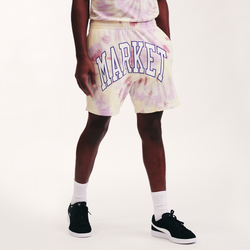 Men's - Market Border Arc Tie Dye Shorts - Pink/Green