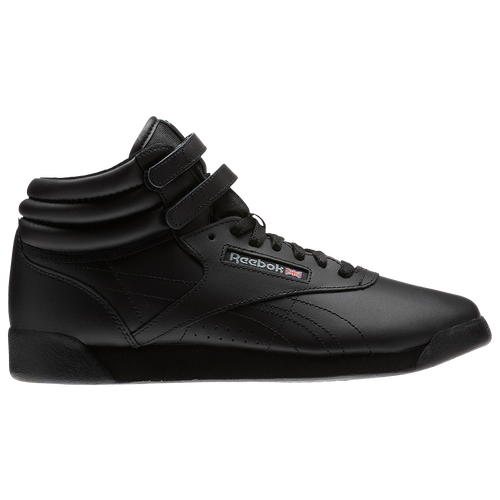 

Reebok Girls Reebok Freestyle Hi - Girls' Grade School Shoes Black/Grey Size 07.0