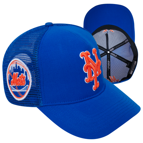 

Pro Standard Mens Pro Standard Mets Classic Pinch Front Trucker - Mens Blue/Orange Size One Size