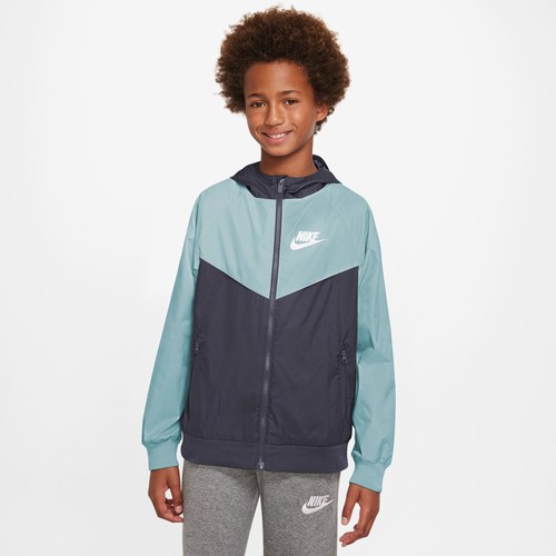 

Boys Nike Nike Windrunner Jacket - Boys' Grade School Blue/Grey Size XL