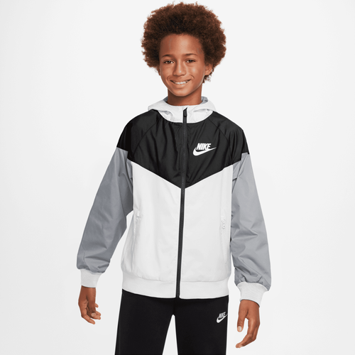 

Nike Boys Nike Windrunner Jacket - Boys' Grade School Black/Wolf Grey/White Size XL