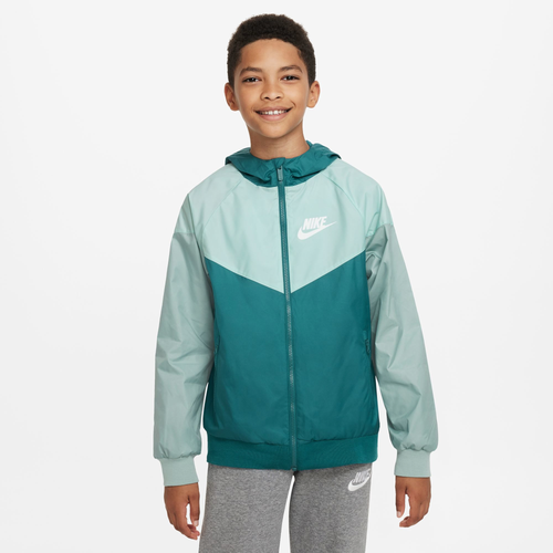 

Nike Boys Nike NSW Water Resistant Jacket - Boys' Grade School Geode Teal/Jade Ice Size L