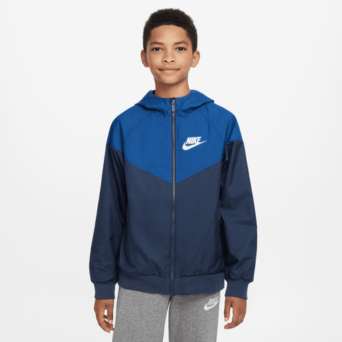 

Boys Nike Nike Windrunner HD Jacket - Boys' Grade School Midnight Navy/White Size S