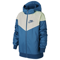 Boys' Grade School - Nike NSW Windrunner Jacket - Blue/Barely Volt