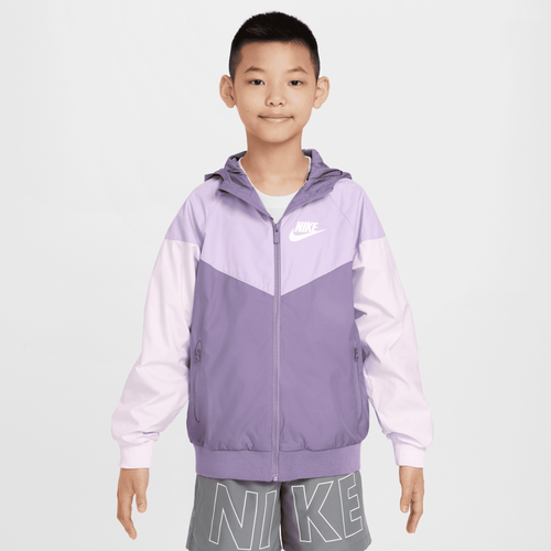 

Boys Nike Nike Windrunner Jacket - Boys' Grade School White/Purple Size L