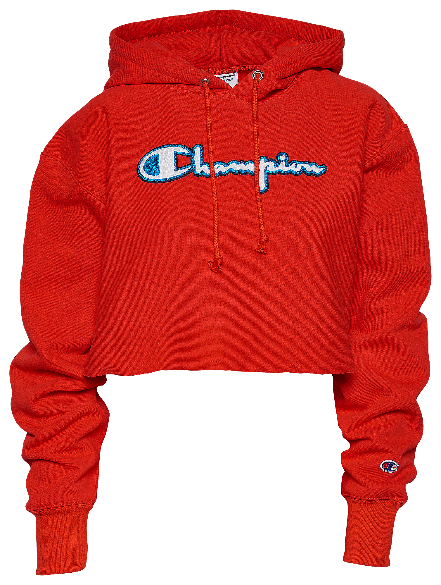 champion red crop sweatshirt