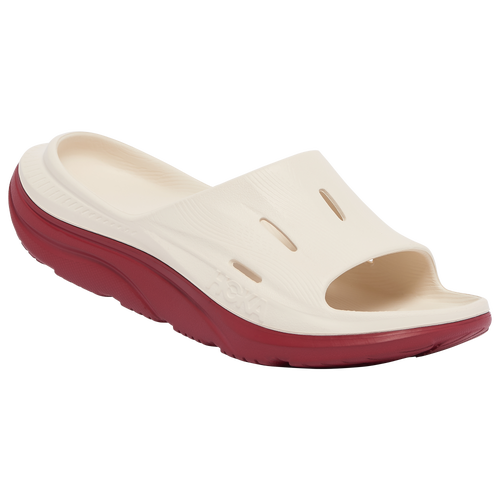 

HOKA Mens HOKA Ora Recovery Slides 3 - Mens Shoes White/Brown Size 10.0