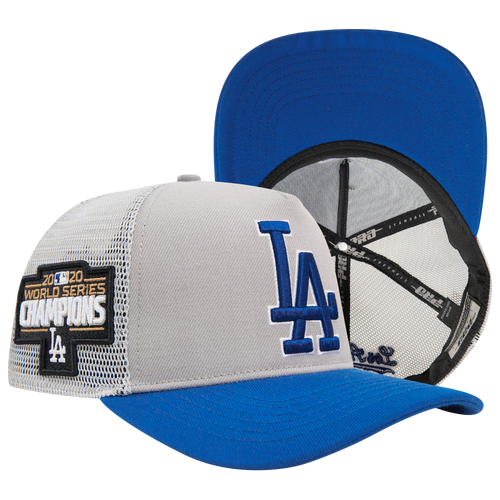 

Pro Standard Mens Pro Standard Dodgers Classic Pinch Front Trucker - Mens Grey/Blue Size One Size