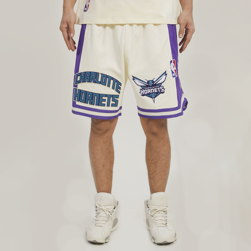 

Pro Standard Mens Pro Standard Hornets Cream Fleece 2.0 Shorts - Mens Tan/Purple Size S