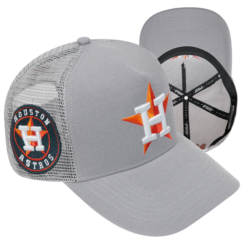 

Pro Standard Mens Pro Standard Astros Classic Pinch Front Trucker - Mens Grey/Orange Size One Size