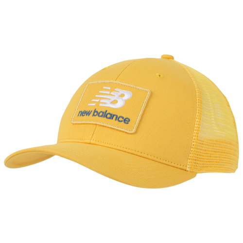 ADULT - New Balance Stacked Patch Logo Trucker - Clementine/Yellow