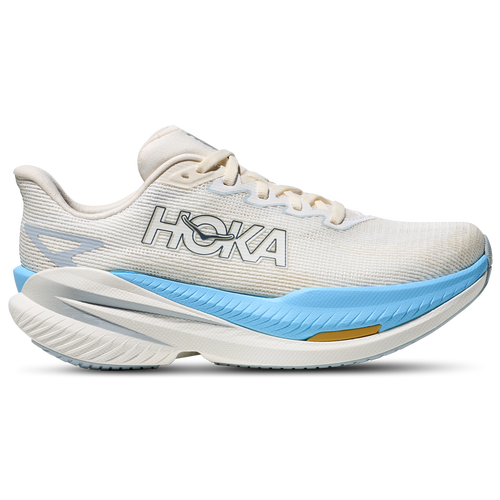 Womens HOKA Mach X 3 - Running Shoes - White / Gray / Blue Size 6.0