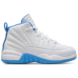 Boys' Preschool - Jordan Retro 12 - White/University Blue/Metallic Silver