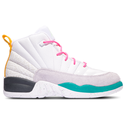 Pink and white deals jordan 12 footlocker