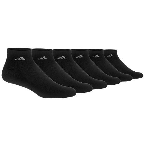 

adidas Mens adidas Athletic 6-Pack Cushioned Quarter Socks - Mens Black/White Size L