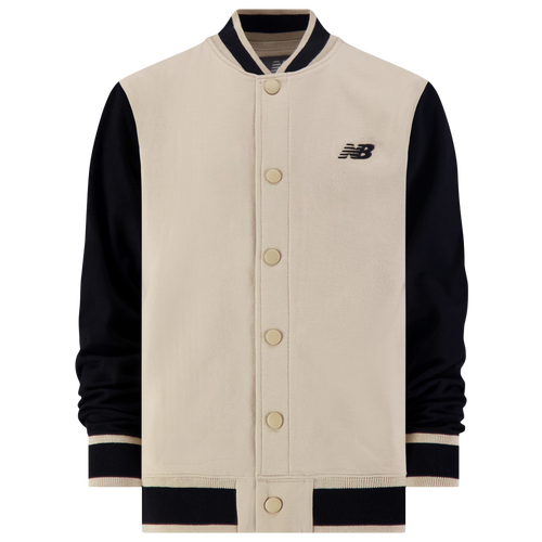 New Balance Boys   Varsity Jacket In Timberwolf/black
