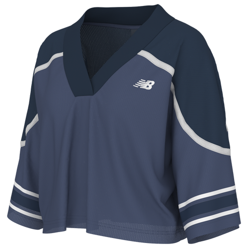 WOMENS - New Balance Jersey Mesh T-Shirt - Dreamsta/Navy