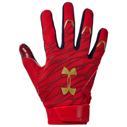 Men's - Under Armour Blur LE Receiver Gloves - Red/Metallic Gold