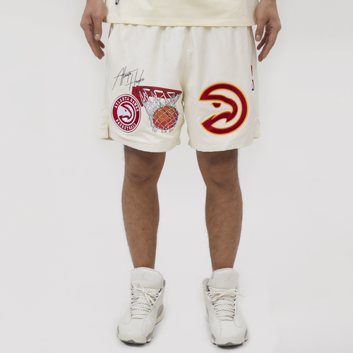

Pro Standard Mens Pro Standard Hawks Cream Woven Shorts - Mens Tan/Red Size S