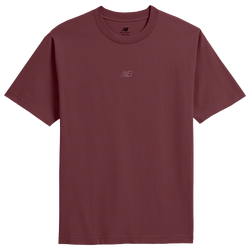 Men's - New Balance Oversized Center Chest Emblem Tonal T-Shirt - Burgundy