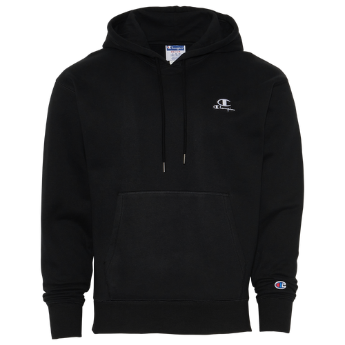 

Champion Mens Champion Classic Fleece Pullover Hoodie - Mens Black/White Size S