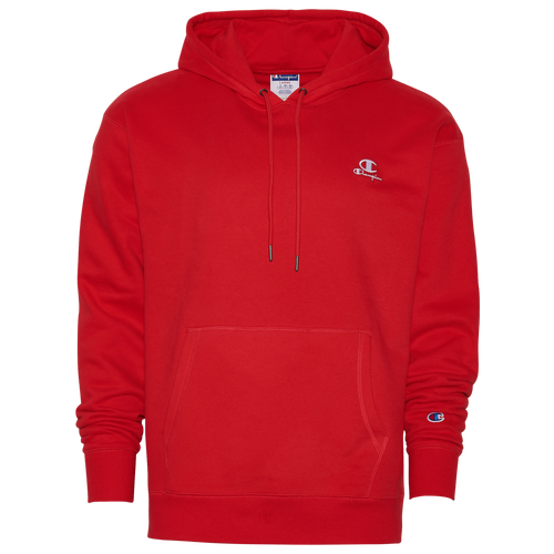 

Champion Mens Champion Classic Fleece Pullover Hoodie - Mens Red/White Size S