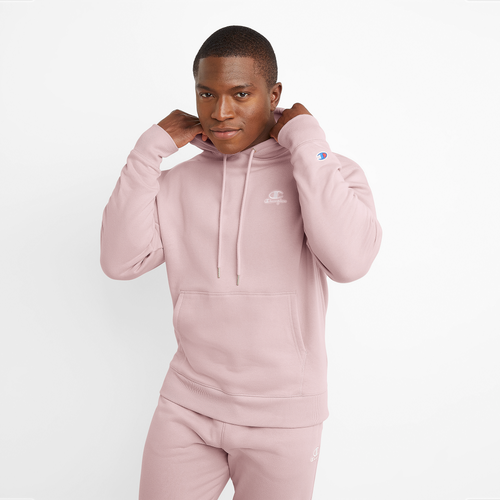

Champion Mens Champion Classic Fleece Pullover Hoodie - Mens Hush Pink/White Size XL