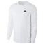 Nike Club Long Sleeve T-Shirt - Men's White/Black