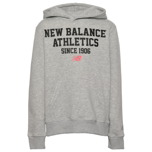 Boys New Balance Athletics Fleece Hoodie - Boys' Grade School Heather/Black Size L
