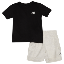 Boys' Toddler - New Balance LBR T-Shirt & Cargo Shorts Set - Oatmeal Heather/Oatmeal Heather