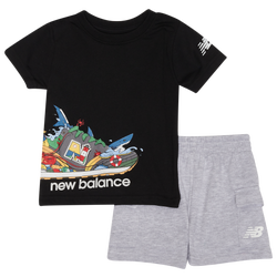Boys' Infant - New Balance 574 Shark T-Shirt and Cargo Shorts Set - Black/Grey Heather