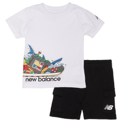 Boys' Infant - New Balance 574 Shark T-Shirt and Cargo Shorts Set - Black/White