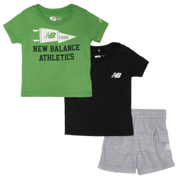 Boys' Infant - New Balance 3 Piece T-Shirt & Shorts Set - Green Apple/Green Apple