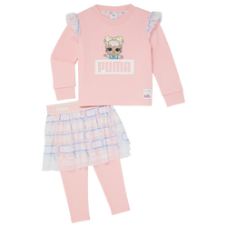 Girls' Toddler - PUMA LOL Dawn Fleece Skirt Legging Set - Pink/Pink