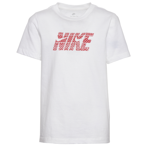 Shop Nike Boys   Holiday Sweater T-shirt In Red/white