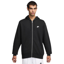 Pour hommes - Nike Chandail à capuchon avec glissière pleine longueur Club Basketball - Noir/Noir