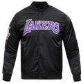 Pro Standard Lakers Big Logo Satin Jacket - Pro Standard Black