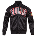 Pro Standard Bulls Tonal Satin Jacket - Pro Standard Black