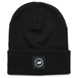 Men's - New Balance Circle Graphic Knit Cuffed Beanie - Black/Black