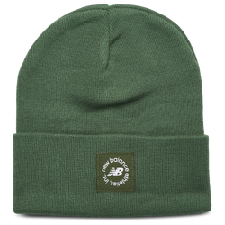 Men's - New Balance Circle Graphic Knit Cuffed Beanie - Green/Green
