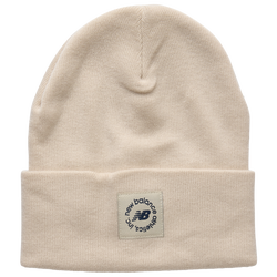 Men's - New Balance Circle Graphic Knit Cuffed Beanie - Beige/Beige