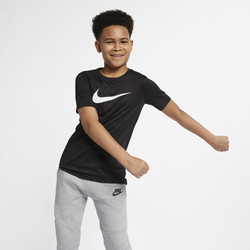 Boys' Grade School - Nike Legend S/S T-Shirt - Black/White/Solid Swoosh