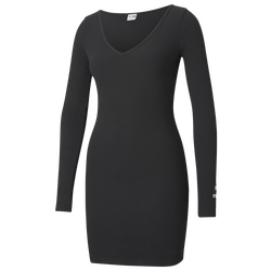 Women's - PUMA Classics Ribbed Bodycon Dress - Black/White