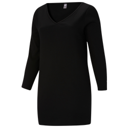 Women's - PUMA Plus Size Classics Ribbed Bodycon Dress - Black/White