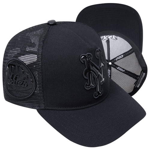 

Pro Standard Mens Pro Standard Mets Classic Pinch Front Trucker - Mens Black/Black Size One Size