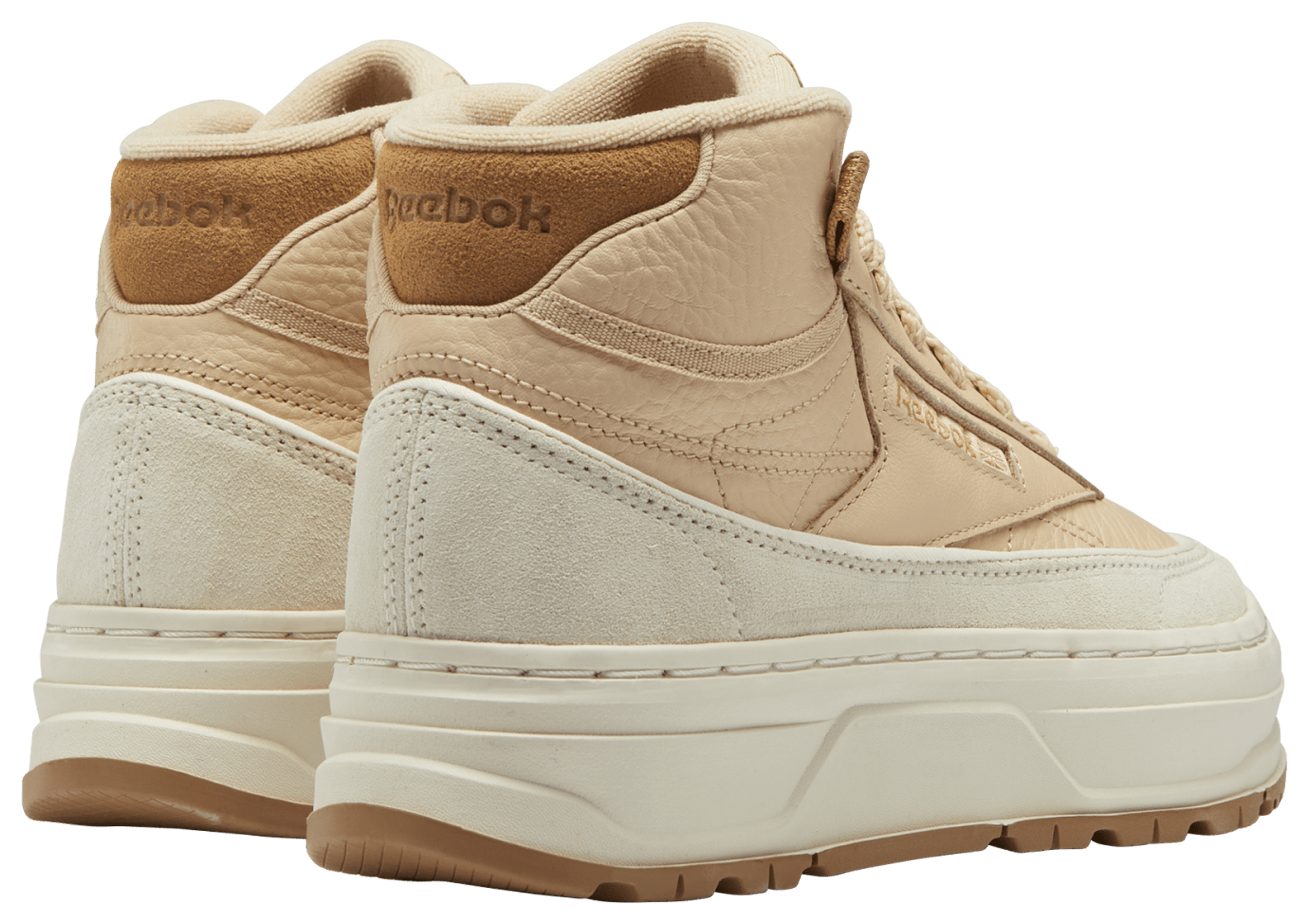 REEBOK - CLUB C DOUBLE GEO MID 'CLOUD WHITE/COLD GREY' - VegNonVeg