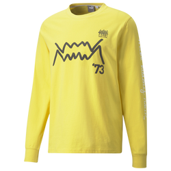 Men's - PUMA Black Fives Long Sleeve T-Shirt - Yellow