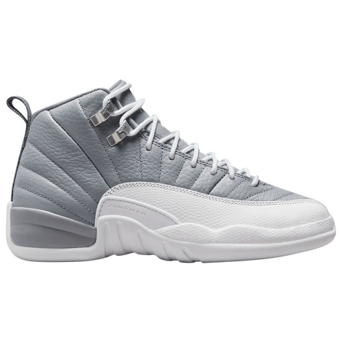 

Boys Jordan Jordan Retro 12 - Boys' Grade School Basketball Shoe Grey/White Size 05.5