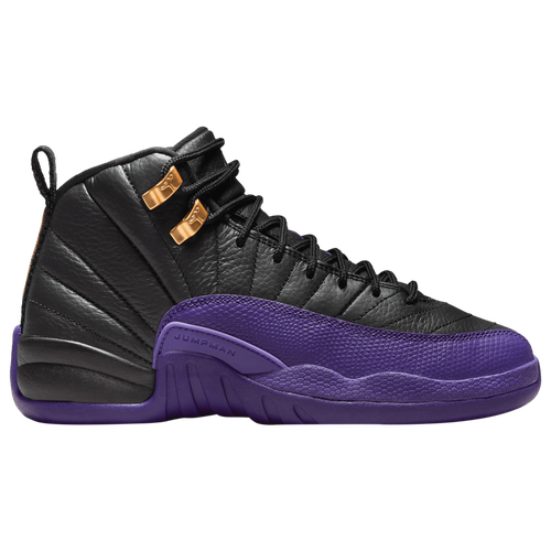 

Jordan Boys Jordan Retro 12 - Boys' Grade School Basketball Shoes Black/Purple/Gold Size 04.5